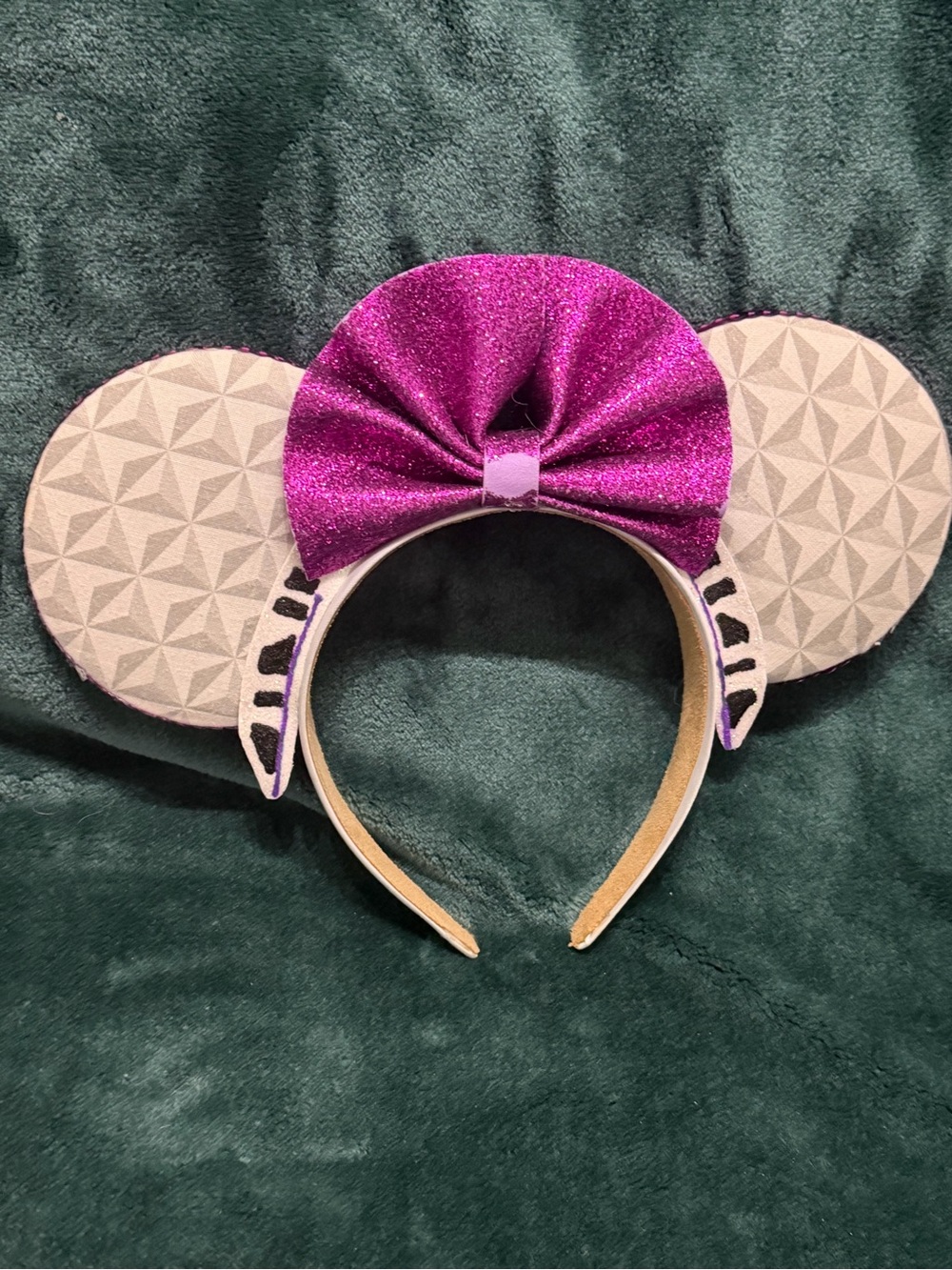 Kids Glitter Bow Mouse Ear Headband - Pink